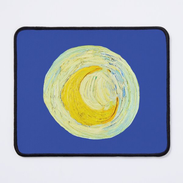 Item preview, Crescent Moon Cutout from The Starry Night – Golden Yellow Brushstroke Detail designed and sold by EmeraldeaArt.