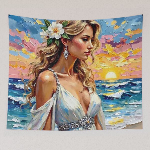 Item preview, The Diamond Bride of Twilight Shores Beach Bride Wall Art designed and sold by highvibz72.
