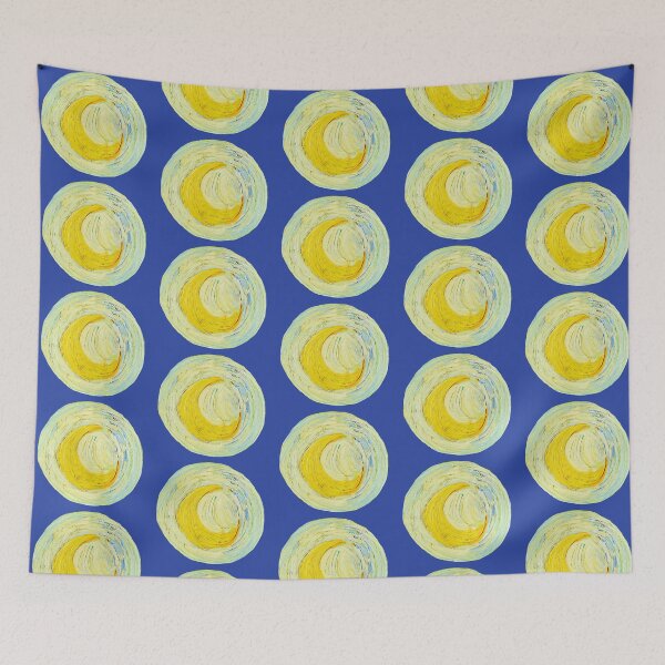 Item preview, Crescent Moon Cutout from The Starry Night – Golden Yellow Brushstroke Detail designed and sold by EmeraldeaArt.