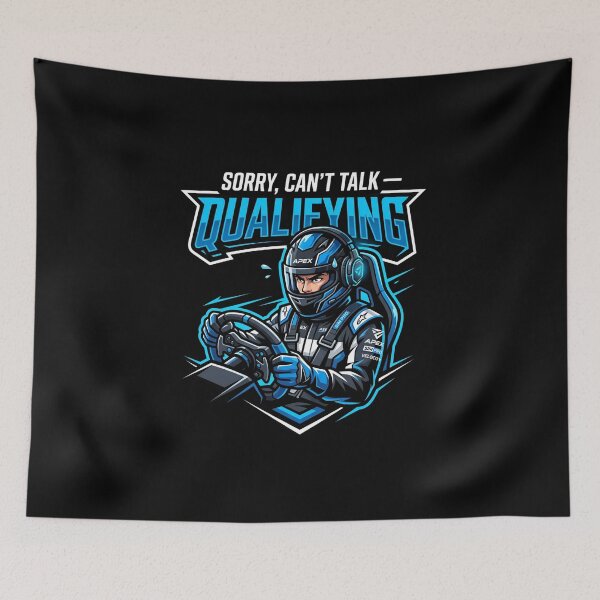 Item preview, Sorry Cant Talk Qualifying Funny Sim Racing Esports Driver designed and sold by Fenay Designs.
