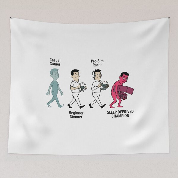 Item preview, Evolution of a Sim Racer Sleep Deprived Champion Funny Gaming designed and sold by Fenay Designs.