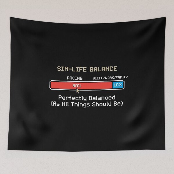 Item preview, Sim Life Balance Funny 90 Percent Racing Pixel Art Meme designed and sold by Fenay Designs.