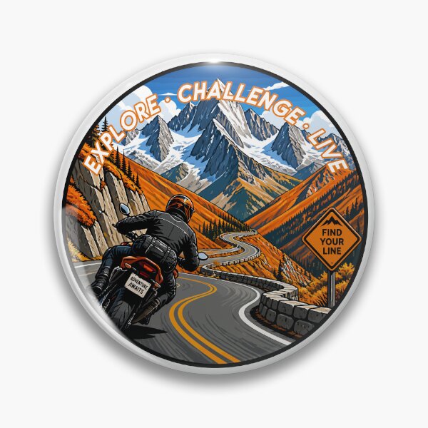 Item preview, Find Your Line Adventure Motorcycle Rider Sticker TShirt 01 designed and sold by OuterShellUK.