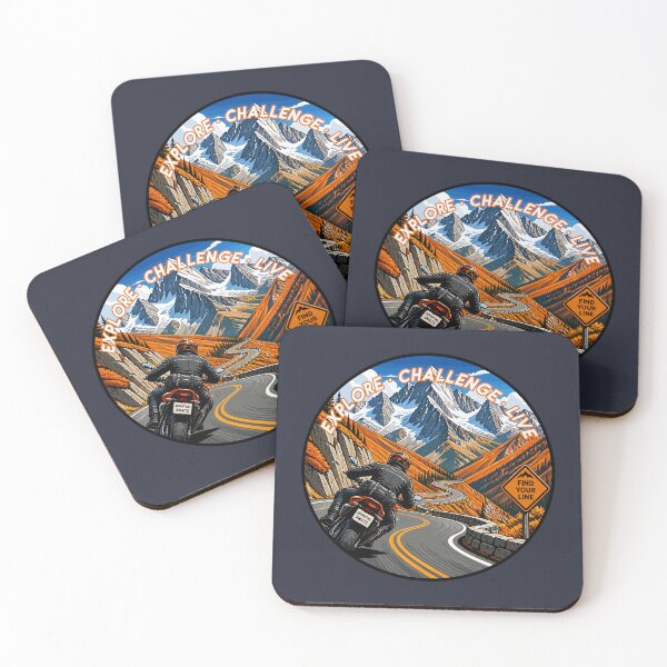 Item preview, Find Your Line Adventure Motorcycle Rider Sticker TShirt 01 designed and sold by OuterShellUK.