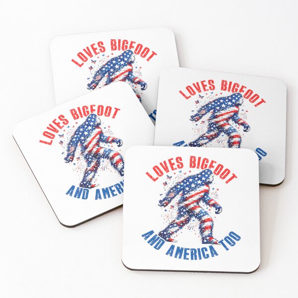 Item preview, Loves Bigfoot And America Too Patriotic Sasquatch Fourth Of July designed and sold by KAWKAW-DRHM.