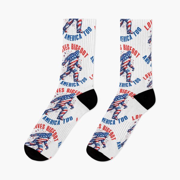 Item preview, Loves Bigfoot And America Too Patriotic Sasquatch Fourth Of July designed and sold by KAWKAW-DRHM.