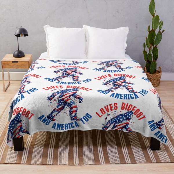 Item preview, Loves Bigfoot And America Too Patriotic Sasquatch Fourth Of July designed and sold by KAWKAW-DRHM.