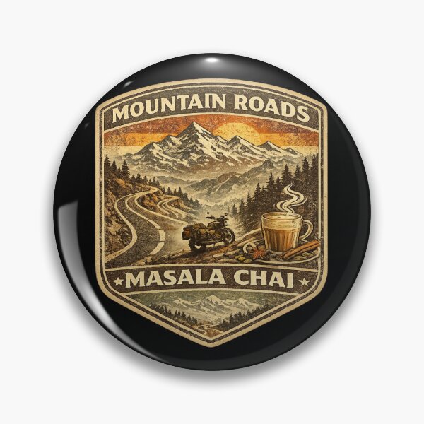 Item preview, Mountain Roads Masala Chai Retro Motorcycle Shirt | Vintage Himalayan Road Trip Biker Design designed and sold by Globalcitytees.