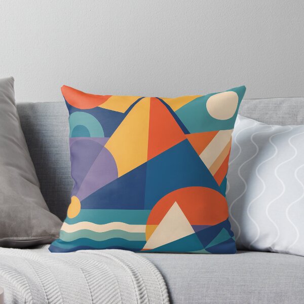 Item preview, Bold Geometric Shape Collage in Teal and Orange designed and sold by InkSmithery.