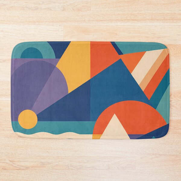 Item preview, Bold Geometric Shape Collage in Teal and Orange designed and sold by InkSmithery.