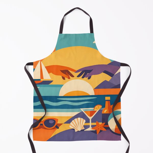 Item preview, Tropical Beach Collage with Sunset Hands and Yacht designed and sold by InkSmithery.