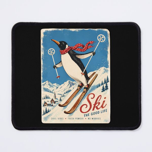 Item preview, Retro Skiing Penguin Alpine Adventure Shirt designed and sold by D-F-R-K.
