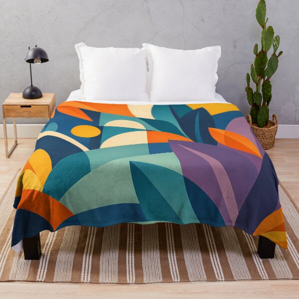 Item preview, Layered Abstract Botanical Leaves in Sunset Colours designed and sold by InkSmithery.