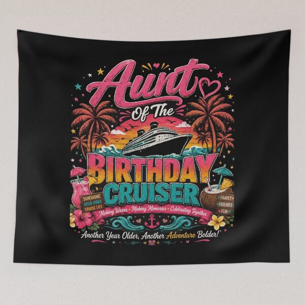 Item preview, Matching Family Cruise Shirt Aunt Of The Birthday Cruiser T-Shirt, Birthday Vacation Graphic Tee designed and sold by ELMU29.
