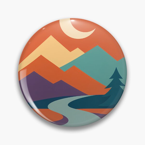 Item preview, Crescent Moon Over Geometric Mountains designed and sold by InkSmithery.