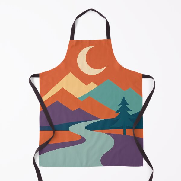 Item preview, Crescent Moon Over Geometric Mountains designed and sold by InkSmithery.