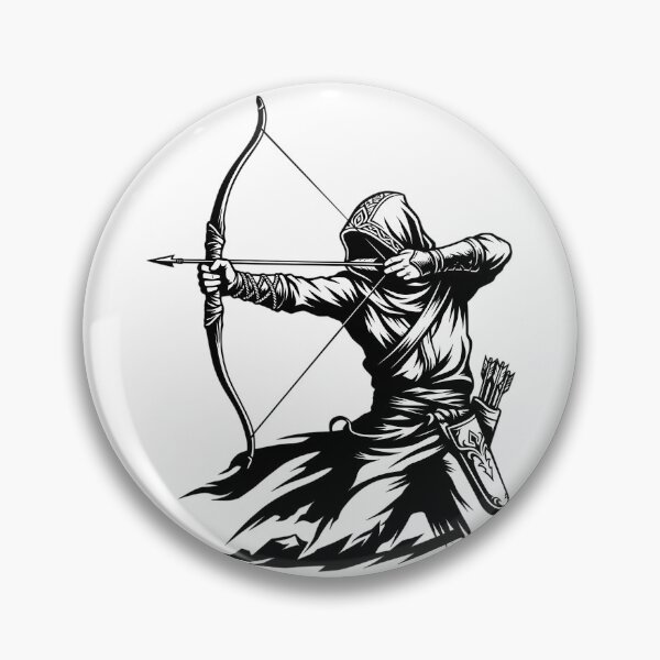 Item preview, Hooded Archer Dark Fantasy Warrior Bow Arrow Art Print designed and sold by CrystalMineArts.