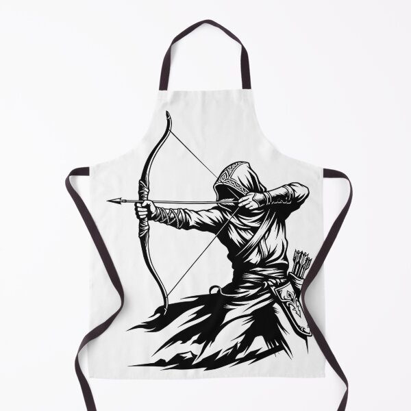 Item preview, Hooded Archer Dark Fantasy Warrior Bow Arrow Art Print designed and sold by CrystalMineArts.