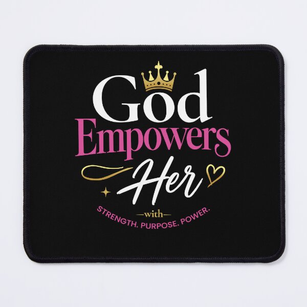 Item preview, God Empowers Her Christian Faith Women Empowerment Inspirational Quote designed and sold by KAWKAW-DRHM.