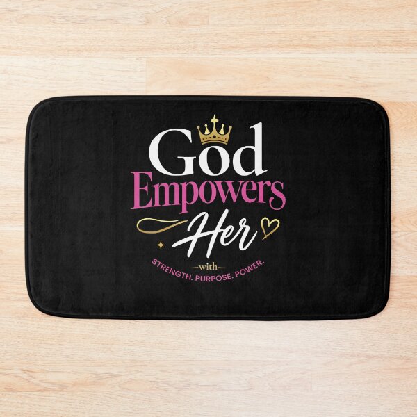 Item preview, God Empowers Her Christian Faith Women Empowerment Inspirational Quote designed and sold by KAWKAW-DRHM.