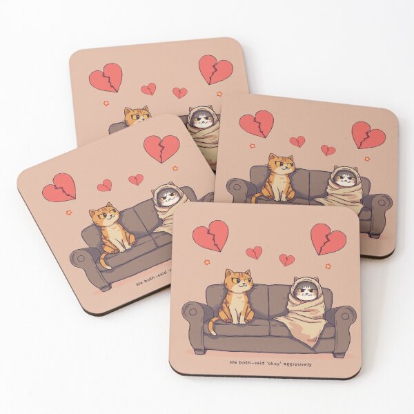 Item preview, We Both Said Okay Aggressively Cats Illustration designed and sold by alvinavery.