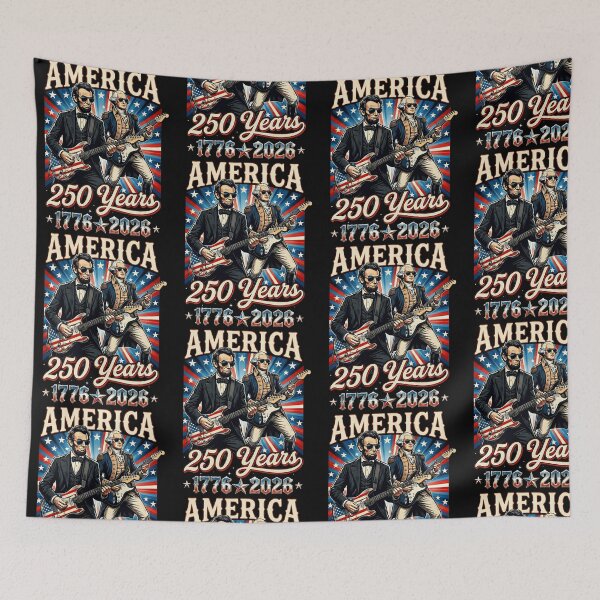 Item preview, George Washington Abraham Lincoln Playing Guitar 250 Years Patriotic designed and sold by KAWKAW-DRHM.