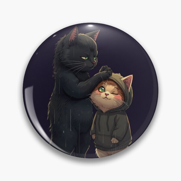 Item preview, Black Cat Patting Hoodie Kitten Illustration designed and sold by alvinavery.