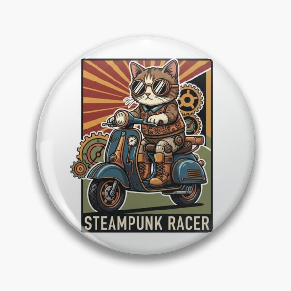 Artikelvorschau, Steampunk-Rennwagen – Verspieltes Katzen-Scooter-Design entworfen und verkauft von Dogandesighn.