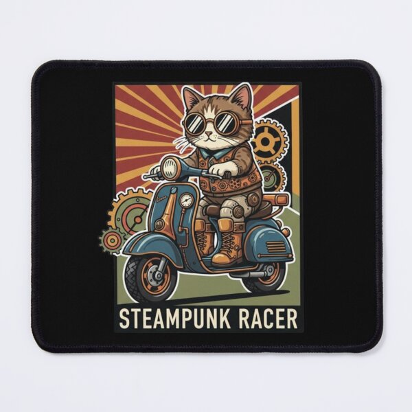 Item preview, Steampunk Racer – Whimsical Cat Scooter Design designed and sold by Dogandesighn.