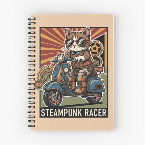 Item preview, Steampunk Racer – Whimsical Cat Scooter Design designed and sold by Dogandesighn.