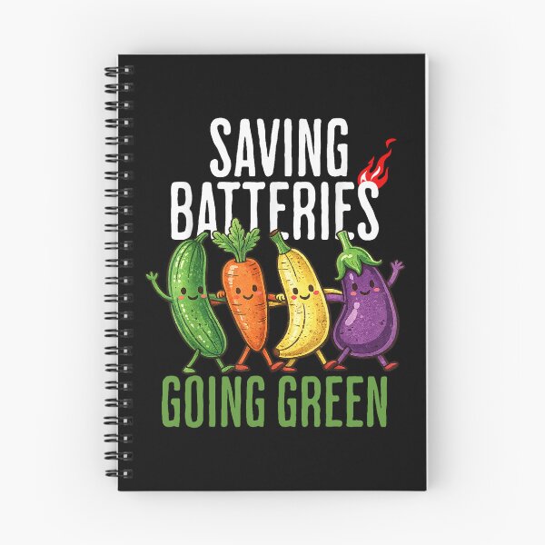 Item preview, Saving Batteries Going Green Funny Vegetable Pun designed and sold by KAWKAW-DRHM.