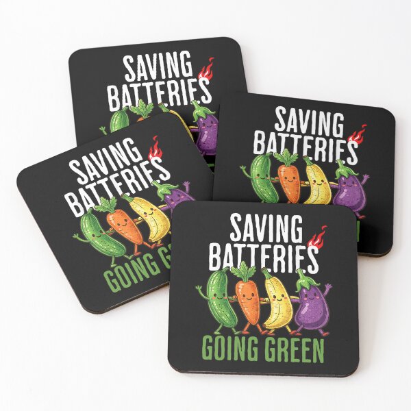 Item preview, Saving Batteries Going Green Funny Vegetable Pun designed and sold by KAWKAW-DRHM.