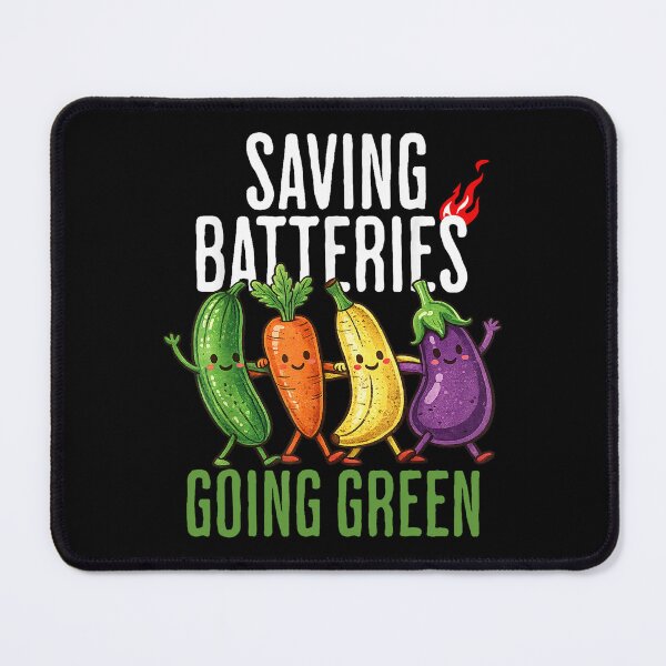 Item preview, Saving Batteries Going Green Funny Vegetable Pun designed and sold by KAWKAW-DRHM.