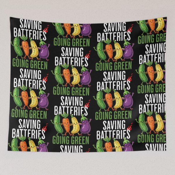 Item preview, Saving Batteries Going Green Funny Vegetable Pun designed and sold by KAWKAW-DRHM.