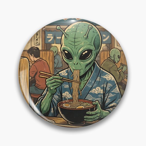 Item preview, Alien Earth Tour: Ramen Shop - Funny Japanese Food Art designed and sold by HornbillDesign.