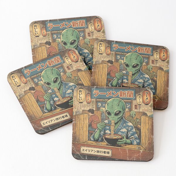 Item preview, Alien Earth Tour: Ramen Shop - Funny Japanese Food Art designed and sold by HornbillDesign.