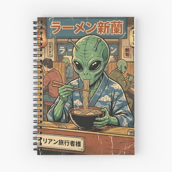 Item preview, Alien Earth Tour: Ramen Shop - Funny Japanese Food Art designed and sold by HornbillDesign.
