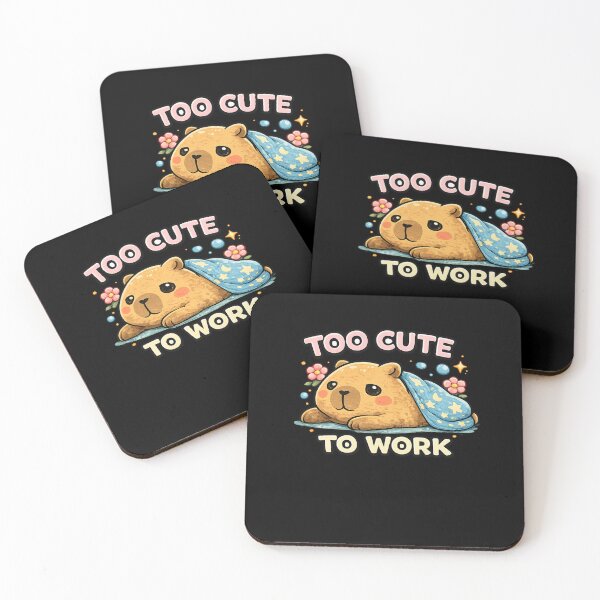 Item preview, Cute Capybara Too Cute To Work designed and sold by Hobby-up.