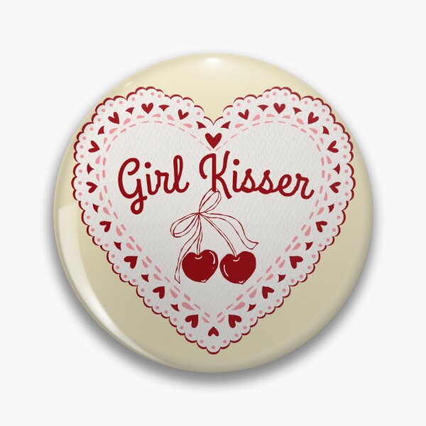 Item preview, Vintage Cute Girly Heart Doily Lesbian Girl Kisser designed and sold by TackyTime.
