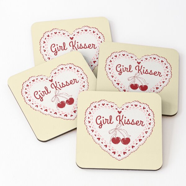 Item preview, Vintage Cute Girly Heart Doily Lesbian Girl Kisser designed and sold by TackyTime.