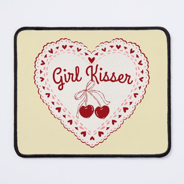 Item preview, Vintage Cute Girly Heart Doily Lesbian Girl Kisser designed and sold by TackyTime.