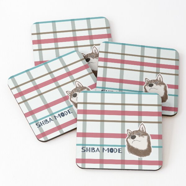 Item preview, Red plaid with sesame Shiba Inu designed and sold by ShibaCruise-On.