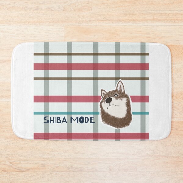 Item preview, Red plaid with sesame Shiba Inu designed and sold by ShibaCruise-On.