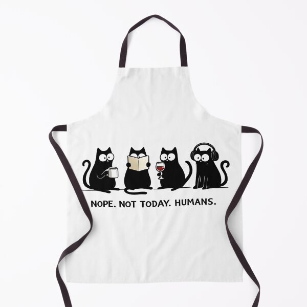 Item preview, Nope Not Today Humans – Funny Black Cat Illustration designed and sold by Mavriboy.
