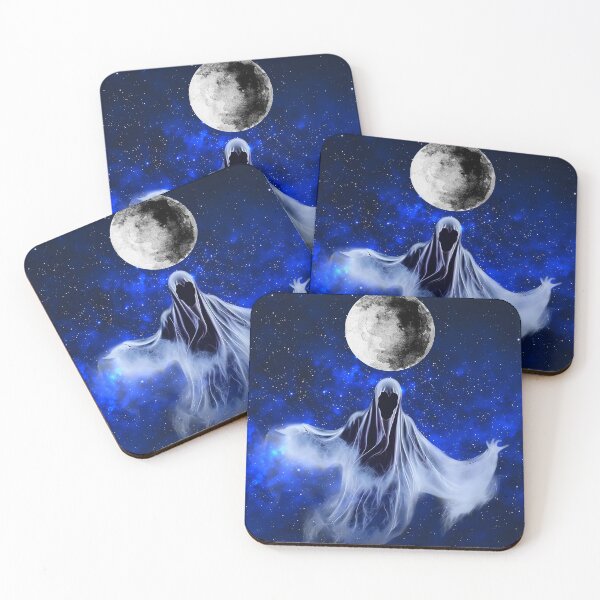 Item preview, ethereal white specter under moon - dark cosmic fantasy art  designed and sold by FahdSpaceArt.