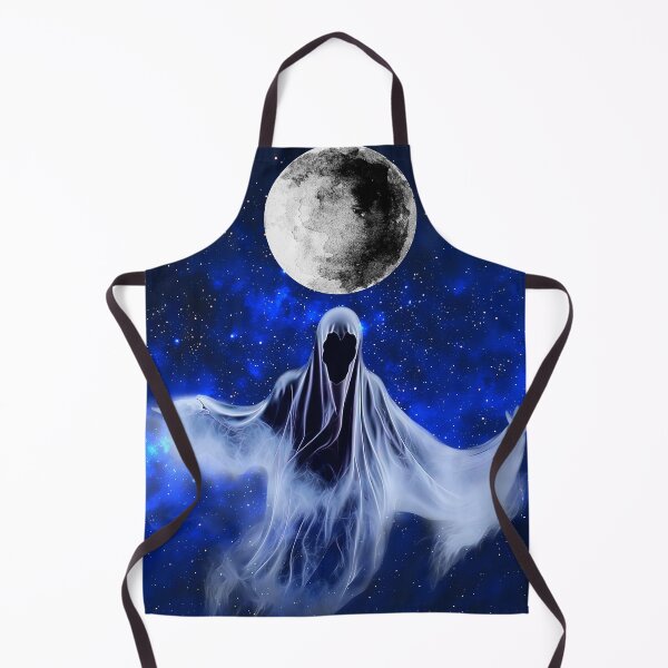 Item preview, ethereal white specter under moon - dark cosmic fantasy art designed and sold by FahdSpaceArt.