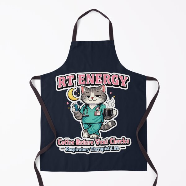Item preview, RT Energy Cat Mascot – Funny Respiratory Therapist Coffee Night Shift Retro Sticker designed and sold by ClinicalHubs.