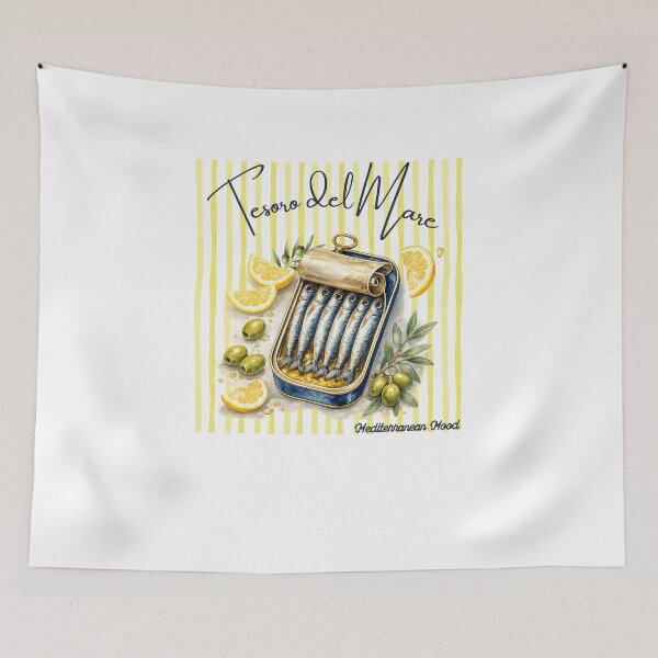 Item preview, Tesoro Del Mare Retro Vintage Mediterranean Sardine Poster designed and sold by KaBaRen.