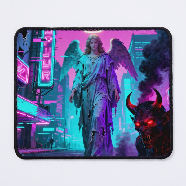 Item preview, A corrupt synthwave city, angels and demons in the streets, designed and sold by raposa6.