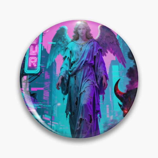 Item preview, A corrupt synthwave city, angels and demons in the streets, designed and sold by raposa6.